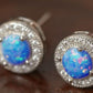 Opal 4-Prong Round Stud Earrings