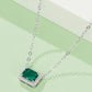 Lab-Grown Emerald Rectangle Pendant Necklace