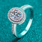 1 Carat Moissanite 925 Sterling Silver Halo Ring