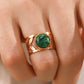 18k Gold Plated Malachite Leaf Ring