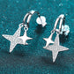 Moissanite Star Rhodium-Plated Drop Earrings