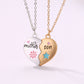 2PCS Set Jewelry Mother Daughter Necklace Matching Heart Magnetic Pendant Fashion Gifts For Mother's Day