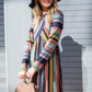 Multi Color Cross Stripe Midi Dress