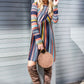 Multi Color Cross Stripe Midi Dress