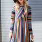 Multi Color Cross Stripe Midi Dress