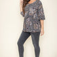 Button Accent Paisley Top