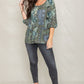 Button Accent Paisley Top