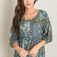 Button Accent Paisley Top