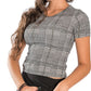 GIRLS PLAID SHORT SLEEVE TOP