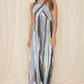 Sleeveless Cross Top Tie-Dye Maxi