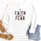 Faith Over Fear Leopard Long Sleeve Tee