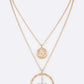 Mix Tone Cross Coin Pendant Necklace