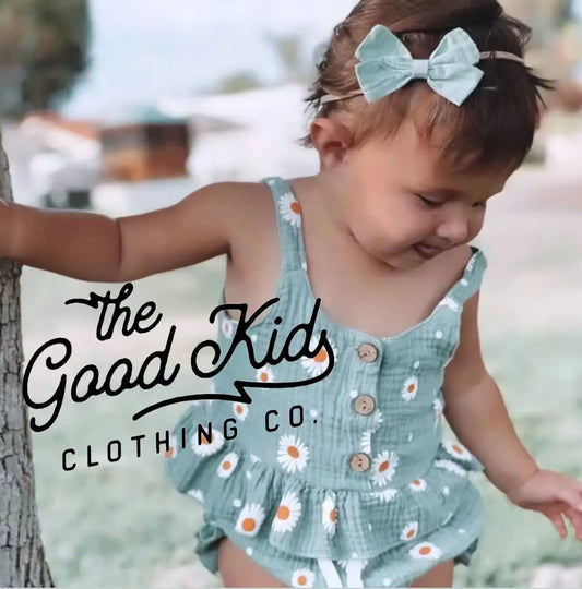 Good Kids daisy 2 Piece linen set The Good Kids Clothing Company