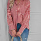 Plaid button up top