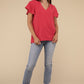 Woven Airflow Flutter Sleeve Top