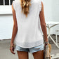 Women Sleeveless Button Trim TOP