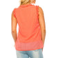 Women Sleeveless Button Trim TOP