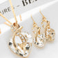 Heart-shaped faux austrian crystal zircon earrings