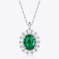 1.5 Carat Lab-Grown Emerald 925 Sterling Silver Necklace