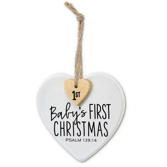 Ornament Heart Tag Baby's 1St Christmas