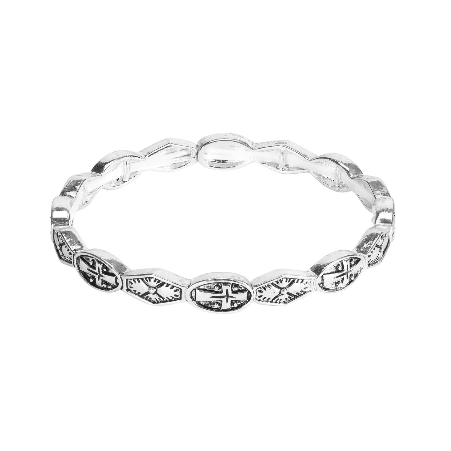 Bracelet Antique Multi Cross Silver