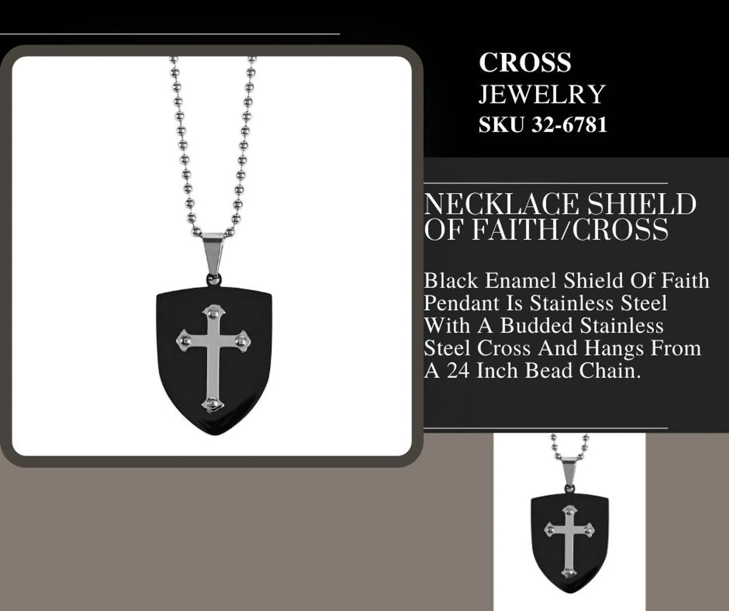 Necklace Shield Of Faith/Cross