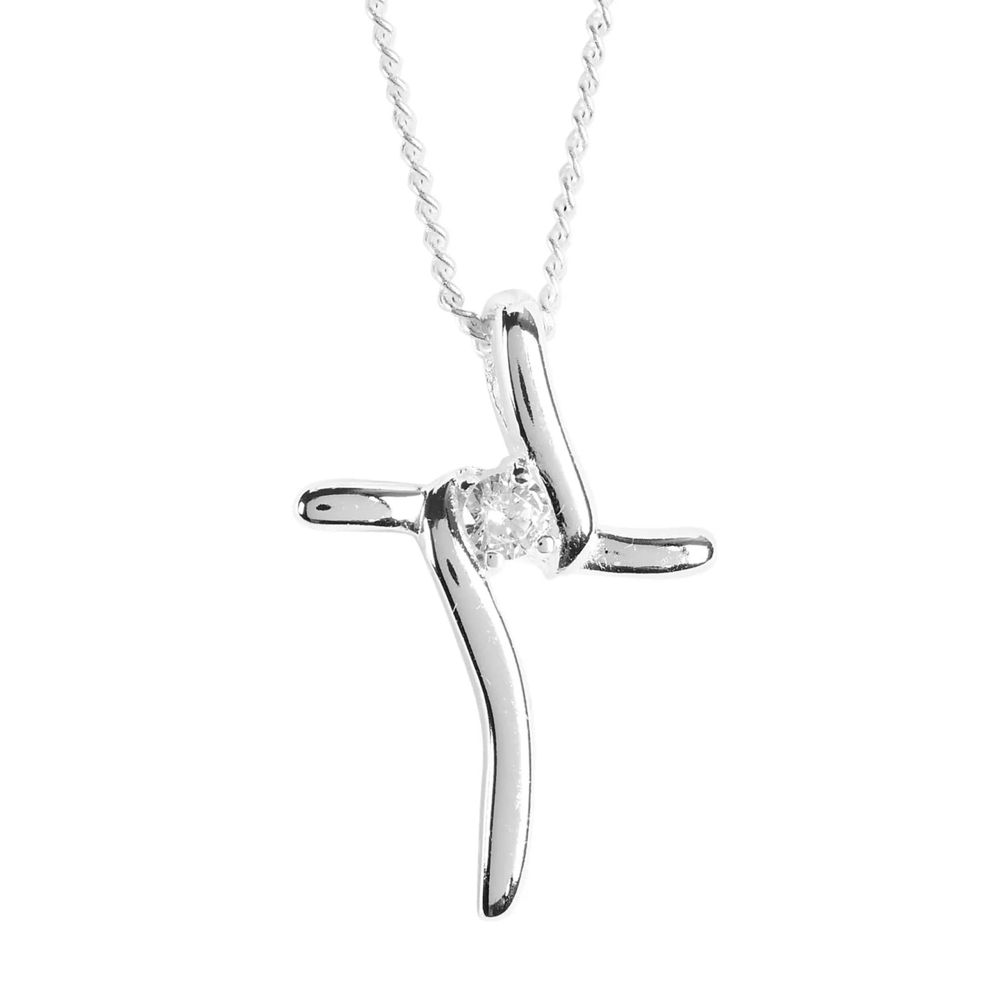 Necklace Proverbs 31 Curved Cross Cz