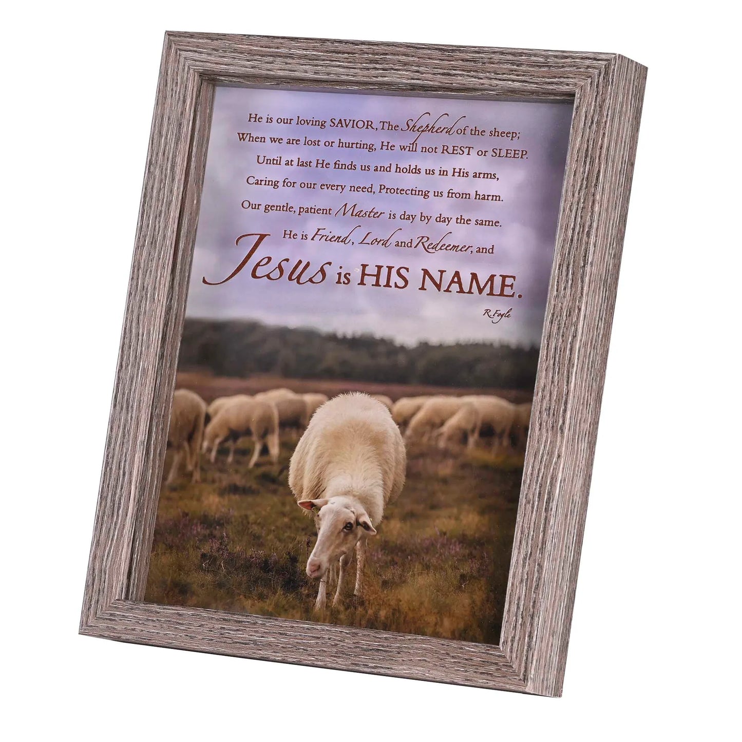 Framed Wall Art Jesus And The Lamb 8x10