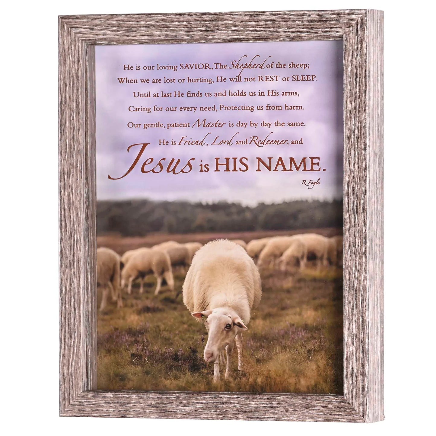 Framed Wall Art Jesus And The Lamb 8x10