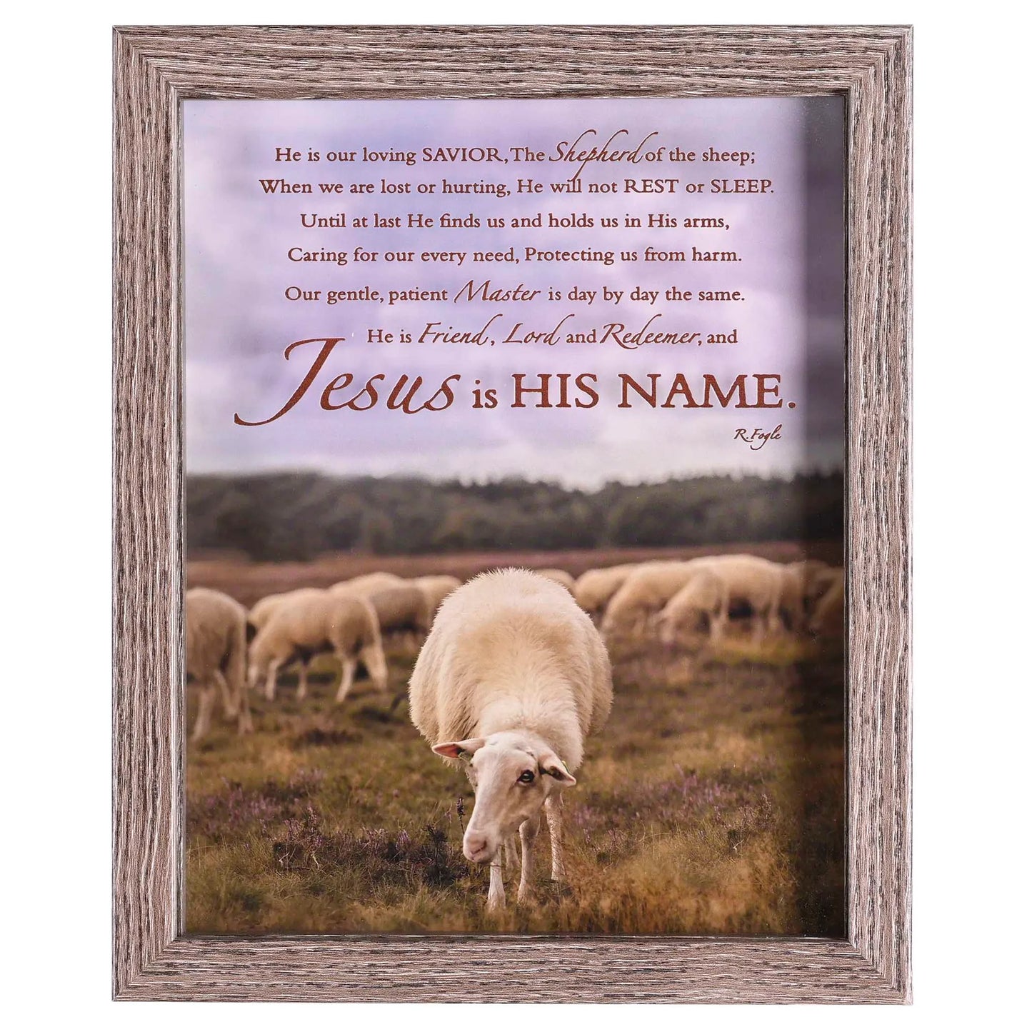 Framed Wall Art Jesus And The Lamb 8x10