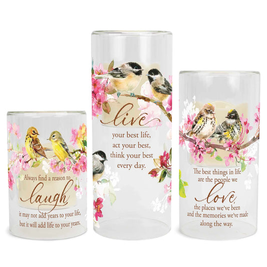 Candleholder Set Live Laugh Love