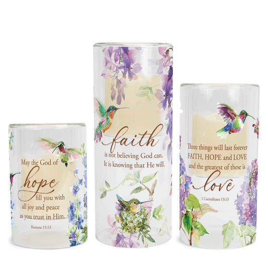 Candleholder Set Faith Hope Love