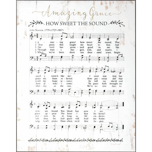 PLQ WALL AMAZING GRACE HYMN MDF 11X14