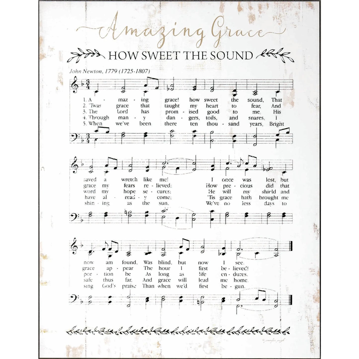 PLQ WALL AMAZING GRACE HYMN MDF 11X14