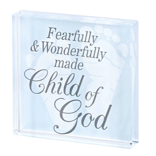 Tabletop Glass Baby Blue Child Of God