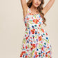 Flower Print Square Neck Dress