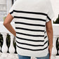 Striped rib knit short sleeve top