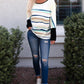 Women Striped Color Block Fit Long Sleeve Top