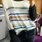 Women Striped Color Block Fit Long Sleeve Top