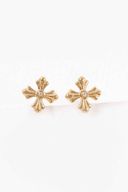 Small Cross Stud Earrings