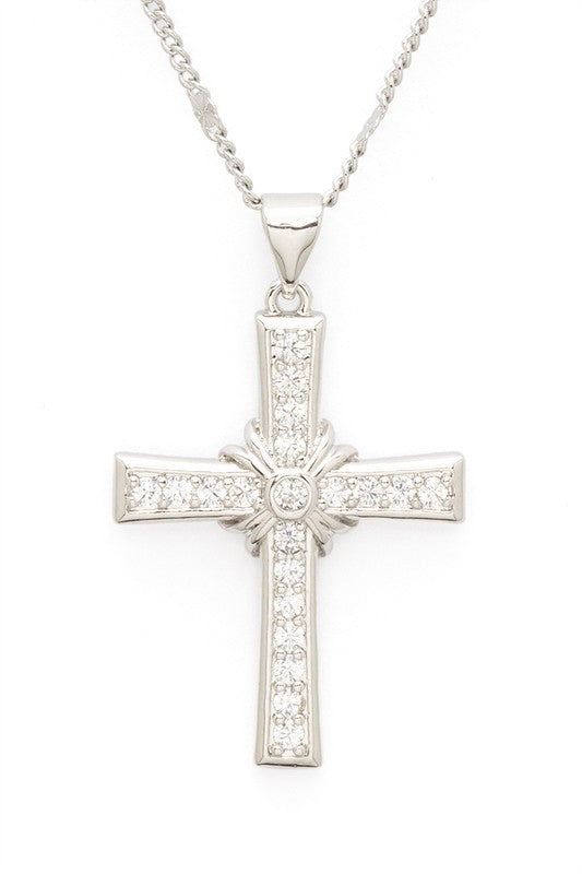 CZ Cross Pendant Necklace