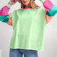 Women Colorblock Patchwork Long Sleeve Loose Top