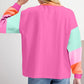 Women Colorblock Patchwork Long Sleeve Loose Top