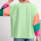 Women Colorblock Patchwork Long Sleeve Loose Top