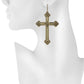 Gold Dipped Large Metal Cross Earring