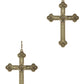 Gold Dipped Large Metal Cross Earring