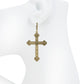 Gold Dipped Metal Cross Earring