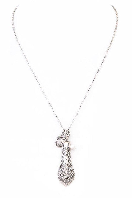 PRAY Engraved Mix Charm Pendant Necklace