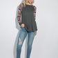 PLUS MULTI STRIPE PRINT AND SOLID MIXED CASUAL TOP