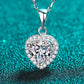 1 Carat Moissanite Heart Pendant Chain Necklace